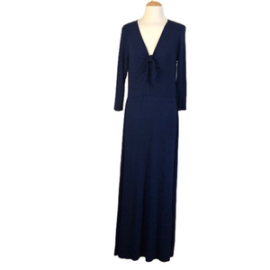 LOVEAPELLA (Nordstrom) Navy Blue‎ Long Sleeve Jersey Knit Maxi Dress Size M NWT